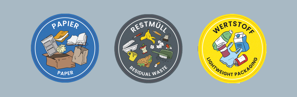 Aufkleber für neues Trennsystem